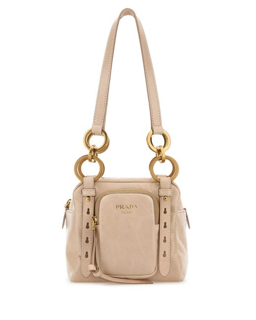 Prada Natural Powder Mini Dangle Handbag