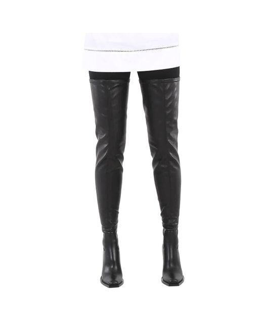 Burberry Black Stretch Leather Over-the-knee Boots