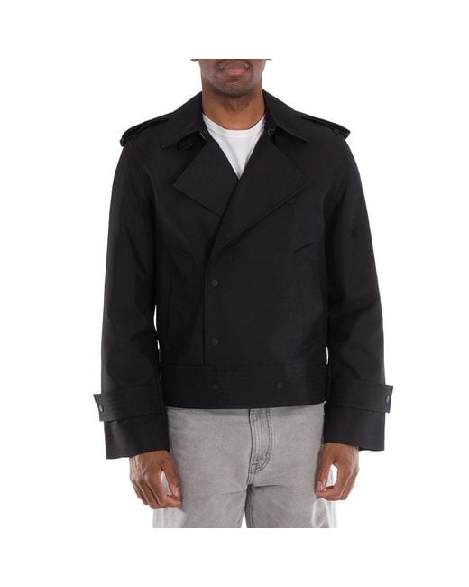 Burberry Black Double-Breasted Long Sleeved Jacket, Brand Size 46 (Us for men