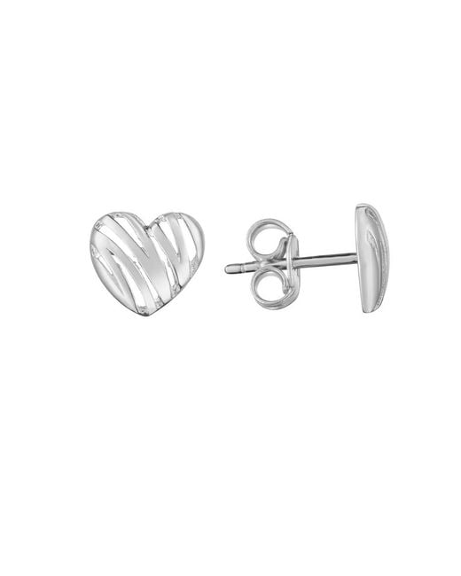 Kylie Harper Metallic Ladies 14K 'Scribbled' Heart Stud Earrings