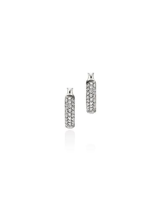 John Hardy Metallic Essential Hoop Earring, Sterling, Diamonds, 13Mm