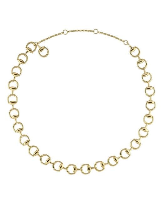 Gucci Metallic Horsebit 18Ct Chain Necklace