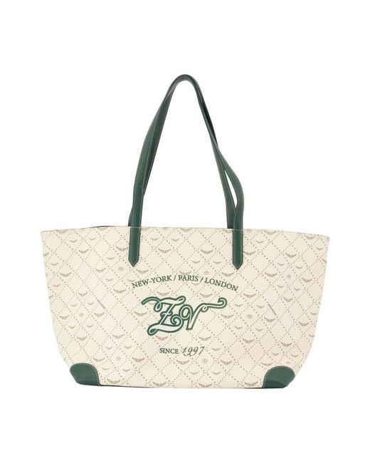 Zadig & Voltaire Natural Monogram Quilted Tote Bag