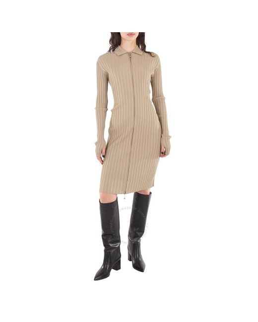 Burberry Natural Ekd Logo Viscose-Blend Dress