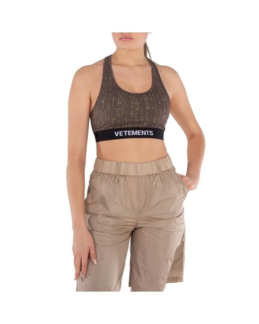 Vetements Natural Code Print Sports Bra