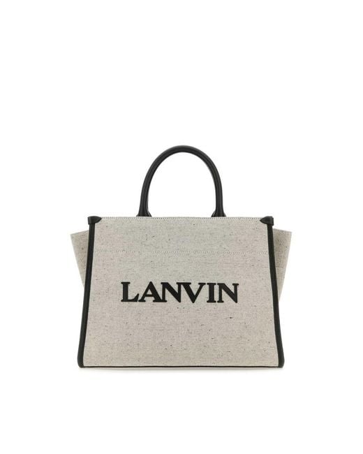 Lanvin Metallic Two-Tone Canvas Small