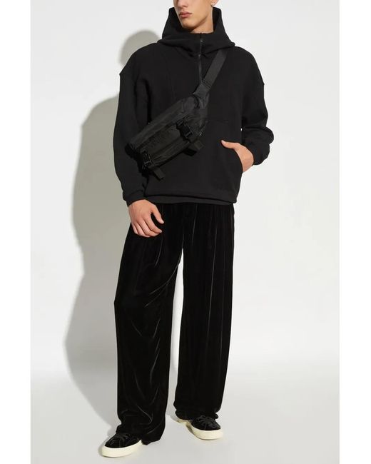 Saint Laurent Black Camionneur Trucker Fleece Hoodie