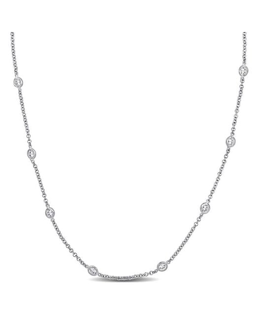 Amour Metallic 10 Ct Tgw Cubic Zirconia By The Yard Station Necklace