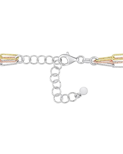 Amour Metallic Multi-Strand Paperclip Chain Necklace