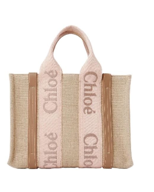 Chloé Natural Woody Linen Canvas Tote for men
