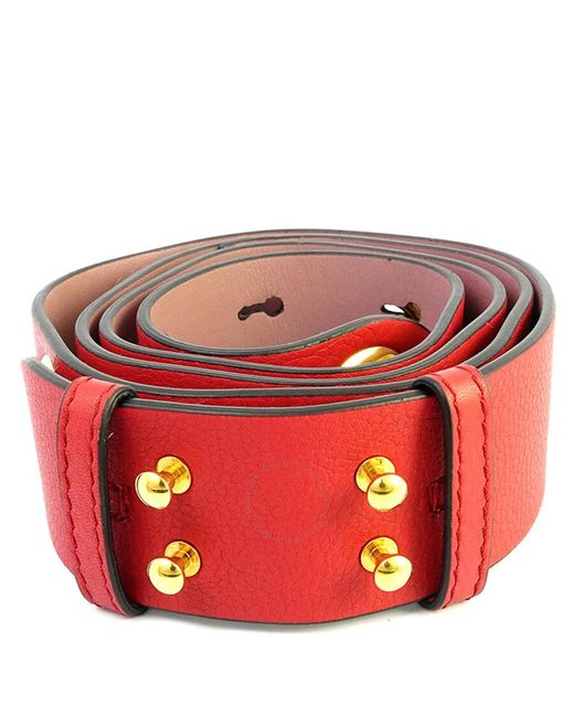 Burberry Red Leather Belt Bag Strap