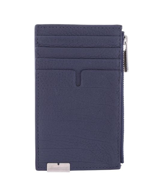 Burberry Blue Alwyn Zippered Card Case for men