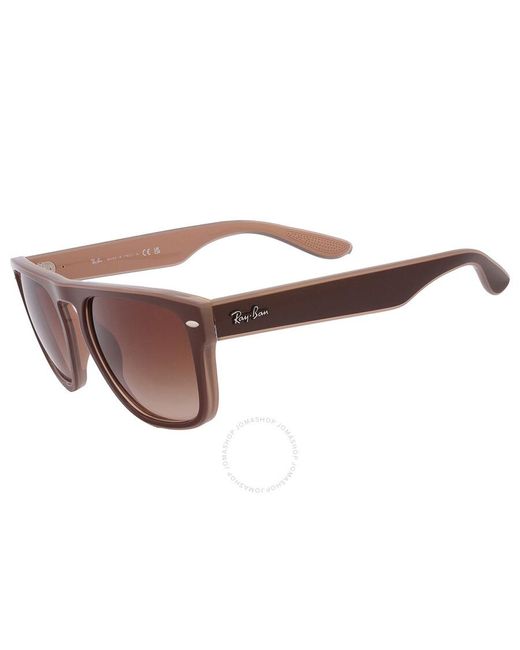 Ray-Ban Brown Gradient Square Sunglasses Rb4407 673113 57