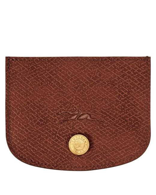 Longchamp Brown Epure Leather Card Holder