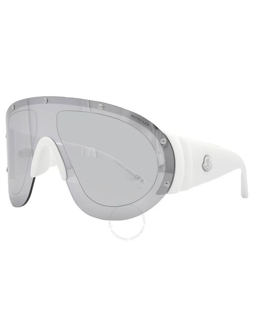 Moncler White Rapide Smoke Mirrored Shield Sunglasses Ml0277 21c 00 for men