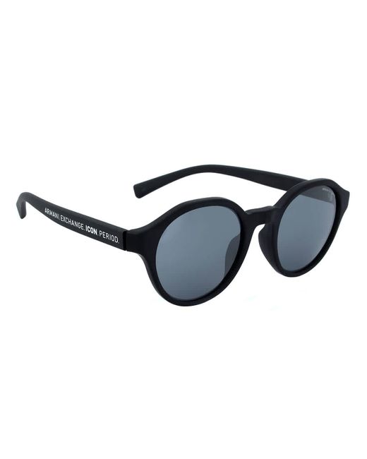 Armani Exchange Blue Gray Mirrored Black Wayfarer Sunglasses for men