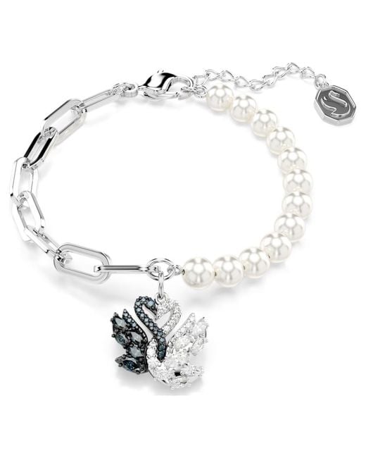 Swarovski Metallic Swan Crystal Pearl Bracelet