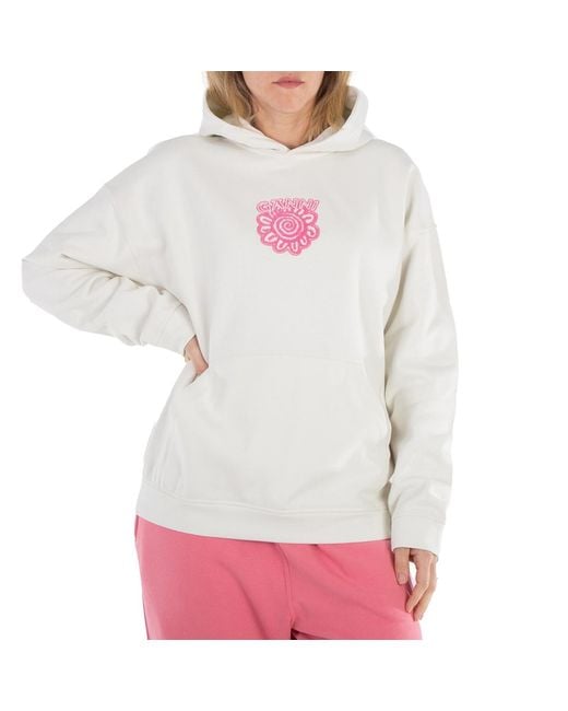 Ganni Red Isoli Flower Hoodie Ecru