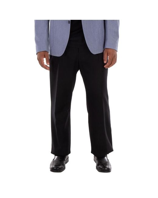 Boss Blue Straight Waistband Wool Pants for men