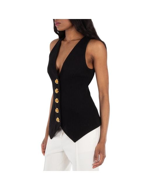 Balmain Black Buttoned Double Crepe Vest