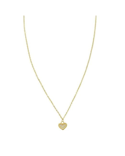 Tresorra Metallic 14K Petite Diamond Heart Necklace