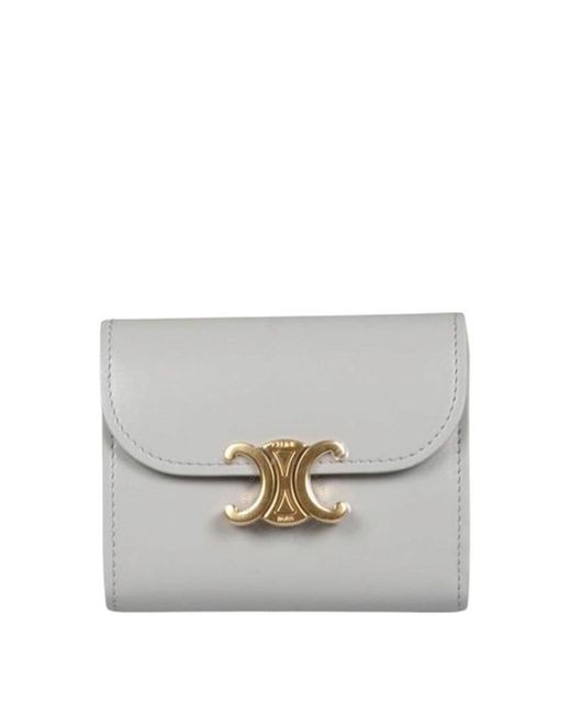 Céline Metallic Small Flap Wallet Triomphe