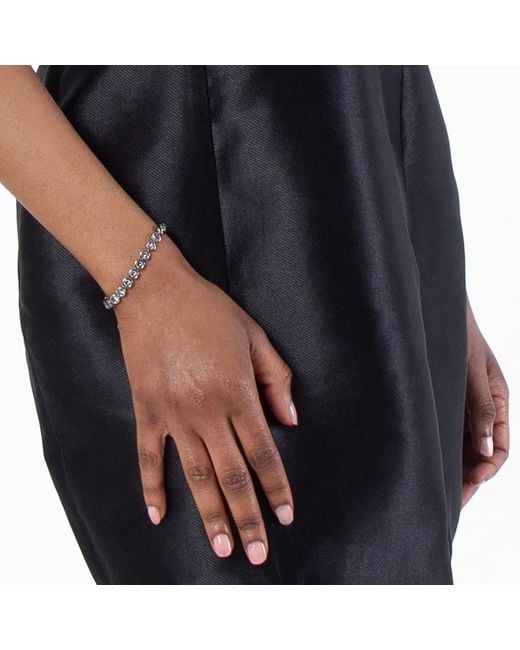 Swarovski Metallic Imber Tennis Bracelet, Round Cut, Ruthenium Plated