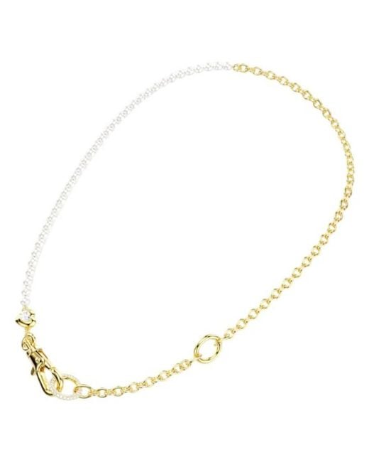 Swarovski Metallic Idyllia Crystal Pearl Necklace