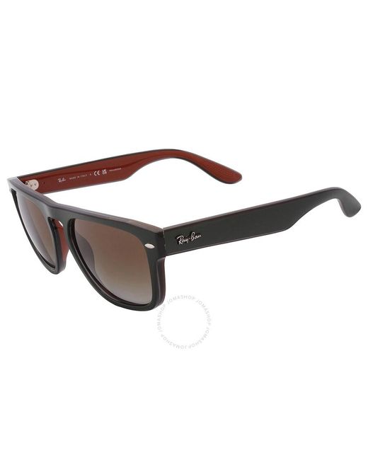 Ray-Ban Polarized Brown Gradient Square Sunglasses Rb4407 6732t5 57
