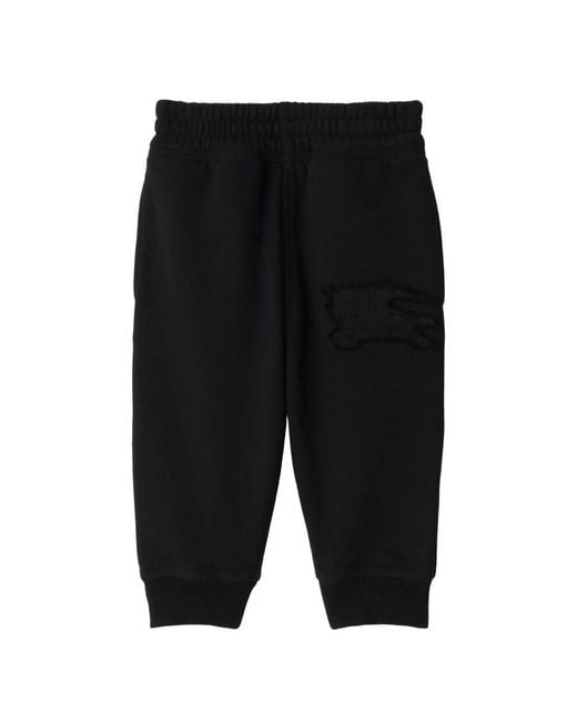 Burberry Black Toddler Equestrian Knight Applique Cotton Track Pants for men