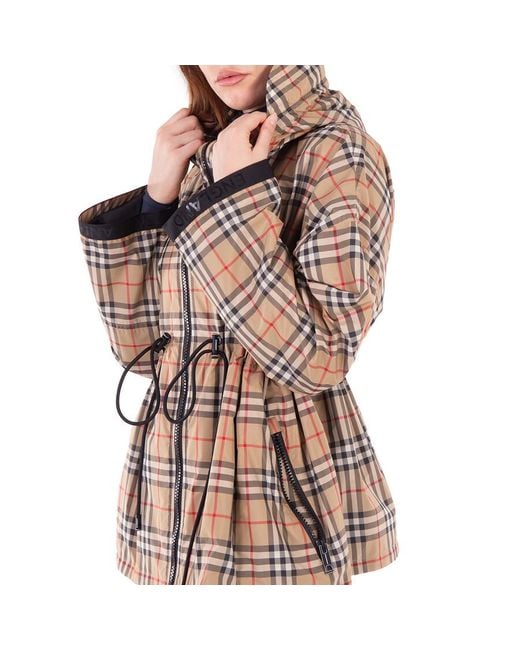 Burberry Brown Vintage Check Motif Polyester Jacket
