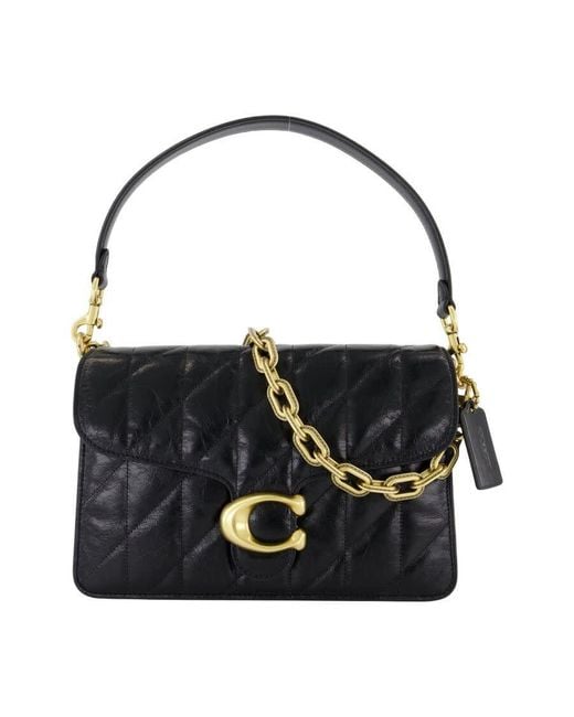 COACH Black Chain Tabby Shoulder Bag With Quilting