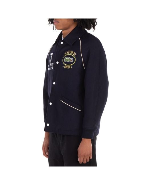 Lacoste Blue Paris Wool-Blend Blouson Jacket for men
