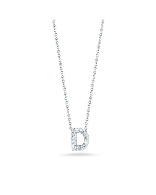 Roberto Coin Metallic 18k White Gold Tiny Treasures Diamond Letter D Pendant