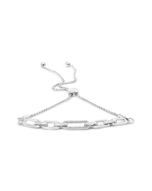 Haus of Brilliance White 925 Sterling 1/10 Cttw Diamond Paperclip Link Adjustable Bolo Bracelet (I-J, I2-I3)