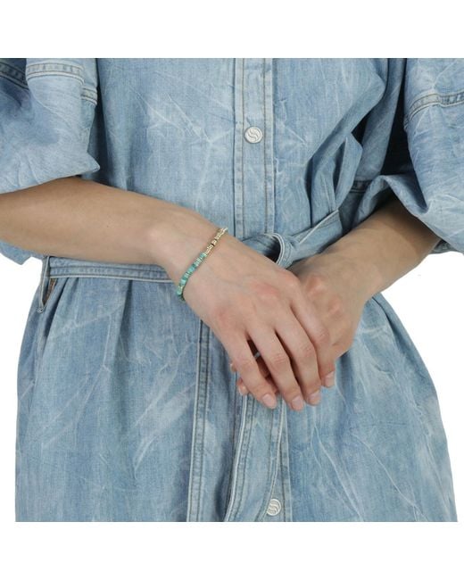 John Hardy Blue 14ky Heishi Turquoise Bead Bracelet