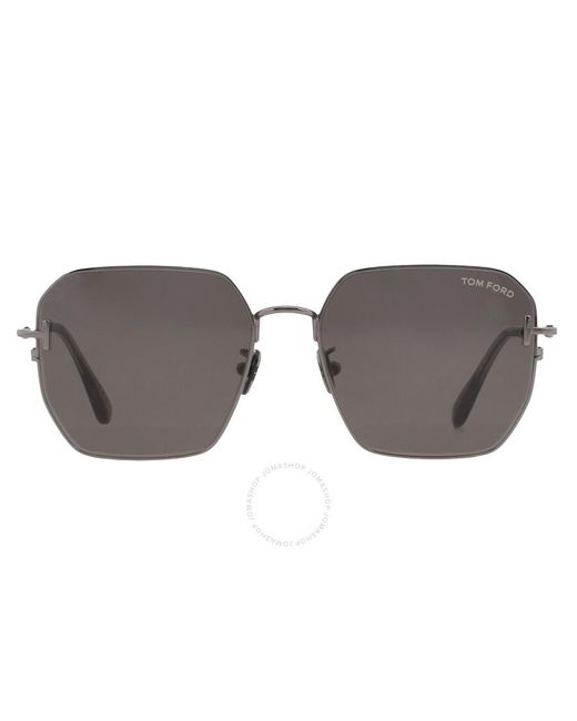 Tom Ford Gray Geometric Sunglasses Ft0967-k 08a 56