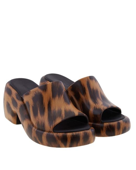 Ferragamo Brown Deva Leopard Print Platform Sandals