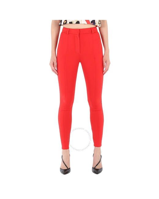 Burberry Red Stretch Jersey Trousers