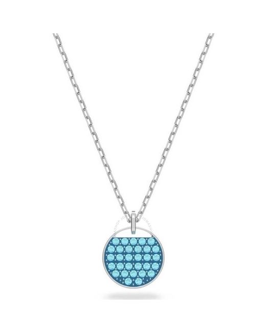 Swarovski Blue Rhodium Plated Sublima Pendant Necklace