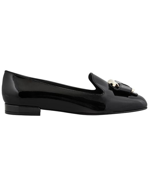 Ferragamo Black Ladies Loafers, Us