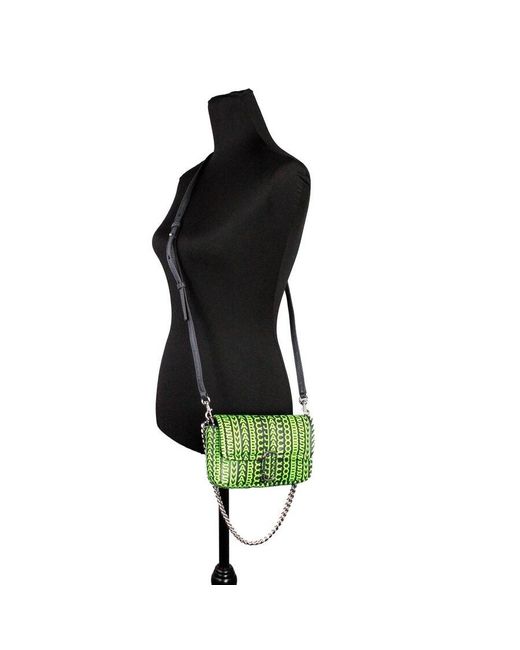 Marc Jacobs Green Monogram Leather Shoulder Bag