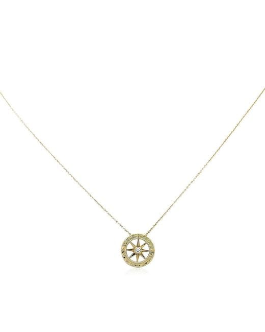 Roberto Coin Metallic 18Ky Diamond Compass Pendant 0.03Ct