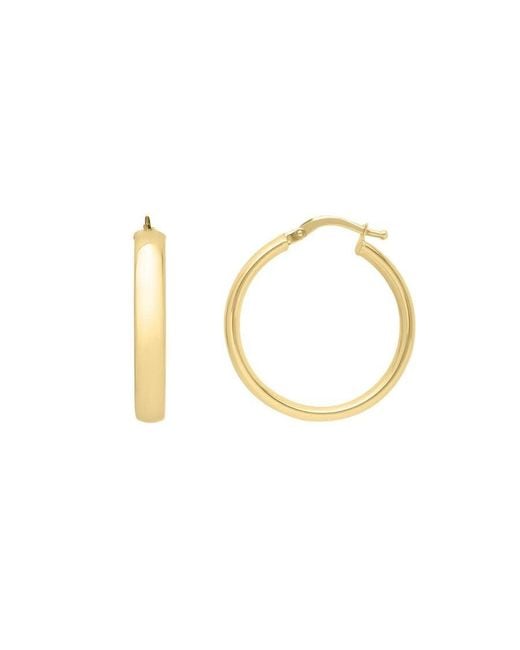 Tresorra Metallic 14K Small Wedding Band Hoop Earrings