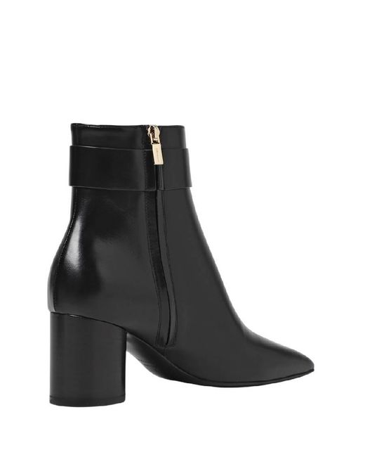 Ferragamo Black Placida Gancini Ornament Anke Boots