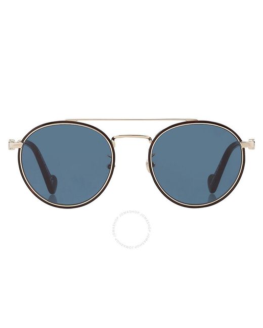 Moncler Blue Round Sunglasses Ml0179-d 32n 52