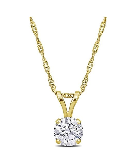 Created Forever Metallic 1Ct Tw Lab-Grown Diamond Solitaire Pendant With Chain