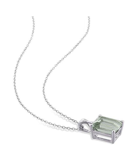 Amour Metallic 5 3/8 Ct Tgw Octagon Quartz And Topaz Pendant With Chain