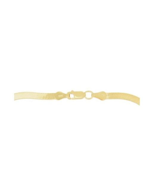 Tresorra Metallic 14K Beveled Herringbone Chain Bracelet