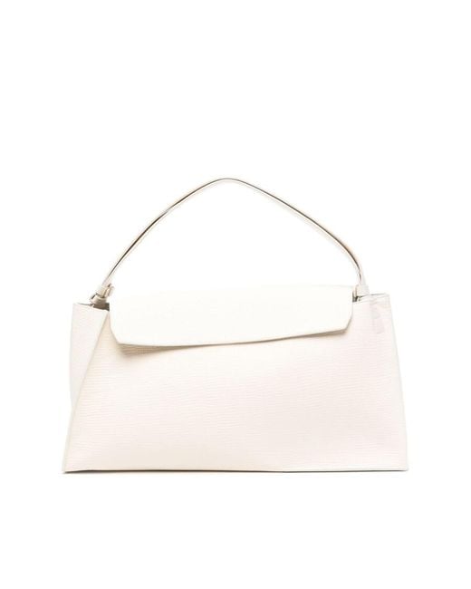 Studio Nicholson White Shiboru Leather Shoulder Bag